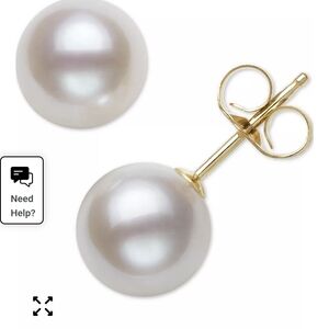 Macy's 14K Gold Pearl Stud Earrings